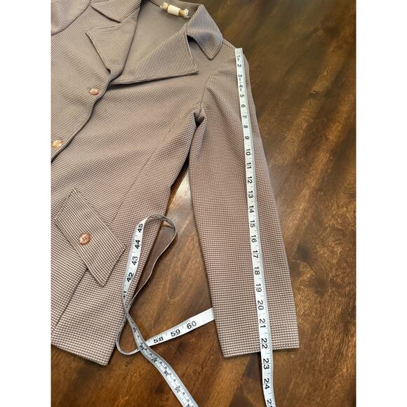 VINTAGE Women's Center Stage Herringbone Knit Blazer Jacket Size 12 - Picture 9 of 9